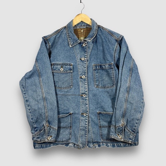 The Territory Ahead Jackets & Blazers - Vintage The Territory Ahead Womens L Denim Barn Jacket Angora Wool‎ Blend Lining